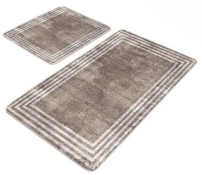 Brązowe aksamitne dywaniki łazienkowe zestaw 2 szt. 60x100 cm – Mila Home