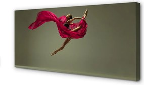 Obraz canvas na ścianę Szpagat z Różowym Materiałem