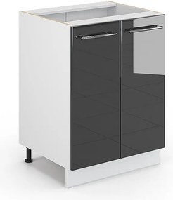 Szafki kuchenne antracyt wysoki połysk 60x51.6x82 fame-line