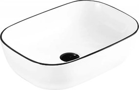 Mexen Rita umywalka nablatowa 45 x 32 cm, biała/czarna rant - 21084507