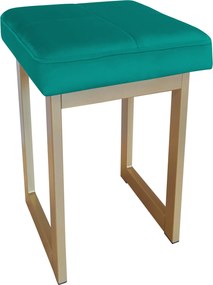Taboret SOLID tkanina Welur stelaż metalowy STOŁEK LOFT : Kolor Stelaża - Złoty, Kolor tkaniny - VELVET - MG20, Typ tkaniny - Velvet, Wysokość - 60 cm