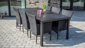 Zestaw ogrodowy z rattanu PALERMO 1+6 (różne długości) stół 205x90 cm