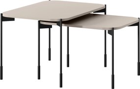 Stolik kawowy Sonatia 70 cm prostokątny na metalowych nogach - kaszmir