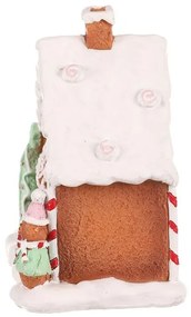 Dekoracja świąteczna Domek piernikowy zdobiony, poliresin, LED