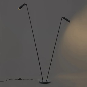 Nowoczesna lampa podłogowa czarna 2-źródła światła GU10 35mm - Thomas