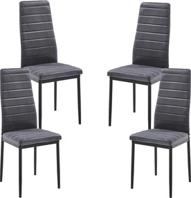 Zestaw 4 Krzese Lauter Aksamitne