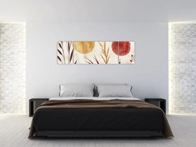 Obraz - Rośliny i okręgi (170x50 cm)