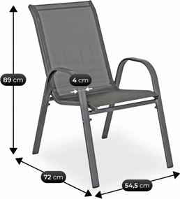 Zestaw mebli ogrodowych ze stołem 6 osób Nebraska, szary
