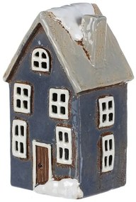 Ozdoby świąteczne Zimowy domek, ceramika, naświeczkę do herbaty, szary
