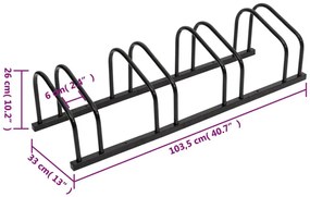 Miejski czarny stojak na 4 rowery - Fokser 5X