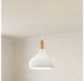 Eglo 96982 - Lampa wisząca SABINAR 1xE27/60W/230V śr. 28 cm biała