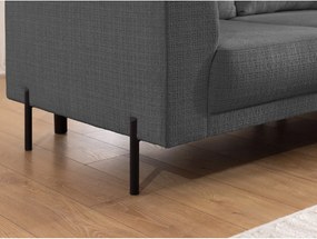 Ciemnoszary narożnik z tkaniny szenilowej (prawostronny/w kształcie litery L) Mauris – Ropez