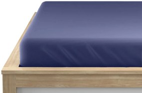 PrzytulneMieszkanie.pl Prześcieradło z jerseyu granatowe 90 x 200 cm