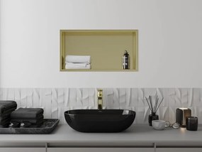Mexen X-Wall-R półka wnękowa z kołnierzem 60 x 30 cm, złota szczotkowana - 1950603010