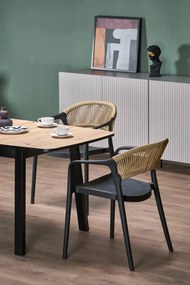 Stół rozkładany BARRIL 130(170)x80 dąb artisan/czarny HALMAR