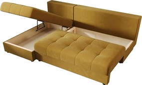 BEDANTE narożnik MOS L Itaka 33 lewa pomarańczowy z funkcją spania sofa w kształcie litery L z pojemnikiem na pościel