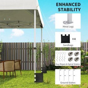 Outsunny Pawilon 3 x 3 m Wodoodporny Stabilny Zimoodporny Składany Pawilon Pop-Up, UV 50+ z Torbą i Workami z Piaskiem | Aosom PL