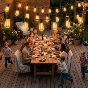 HOMCOM 50 LED Łańcuch Świetlny, 18 m Łańcuch do Połączenia, IP44 Wodoodporny, Dekoracja Wewnętrzna i Zewnętrzna | Aosom PL