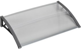 Outsunny Zadaszenie drzwiowe, ochrona przed deszczem, wiatrem i gradem, poliwęglan, aluminium, 110 x 60 x 18 cm, Szare