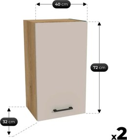 Zestaw Mebli Kuchennych MODERN 200 cm Dąb Evoke/Kaszmir Nowoczesny