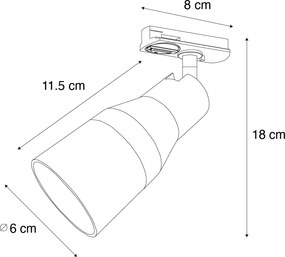 Nowoczesny biały reflektor do systemu szynowego jednofazowego - Iconic Kohua