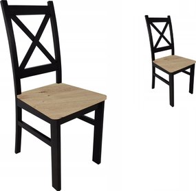 Krzesła drewniane 2 szt Krzyżak Czarny + ARTISAN