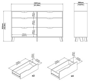 Biało-naturalna komoda w dekorze dębu 156x92x40 cm Ikast – Tvilum