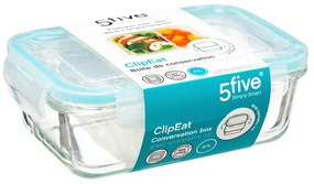 Pojemnik na lunch szklany, 2-komorowy, 700 ml, CLIP