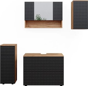 Zestaw mebli łazienkowych kropkowany antracyt 80x41x58.6 irma