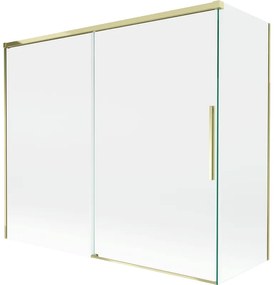 Mexen Rox parawan nawannowy 2-skrzydłowy rozsuwany 180 + 80 x 150 cm, transparent, złoty - 8C9-180-080-50-00