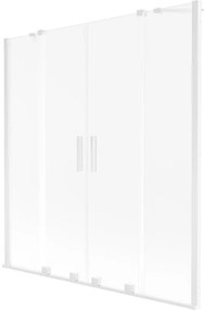 Mexen Velar Duo parawan nawannowy 2-skrzydłowy rozsuwany 150 x 150 cm, szron, biały - 896-150-000-32-20