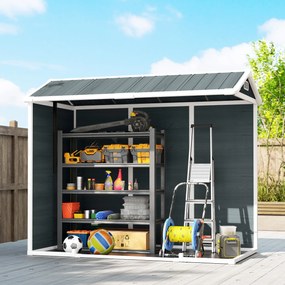 Outsunny Domek na narzędzia 2,77 m², styl drewniany, 2 okna, podwójne drzwi, wentylacja, podłoga, zamek, rękawice | Aosom PL