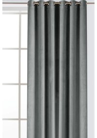 Szara aksamitna zasłona częściowo zaciemniająca (dimout) 140x250 cm Velto – Filumi