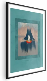 Plakat Para na łodzi 40x60 cm z ramą czarną z marginesem ARTGEIST B