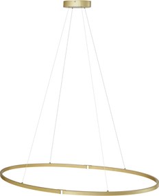 Designerska lampa wisząca mosiężna 120 cm z LED z 3-stopniowym ściemnianiem - Ovallo
