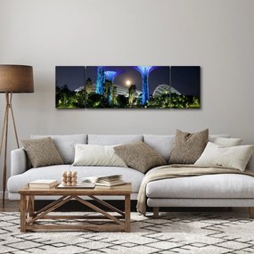 Obraz przedstawiający pełnię księżyca w ogrodach Singapuru (170x50 cm)