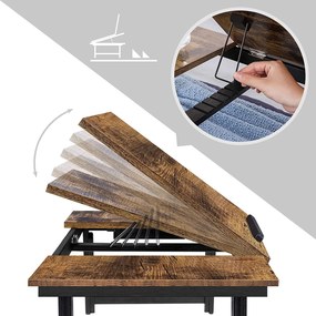 Stolik pod laptop VAREXO, rustykalny brąz/czarny