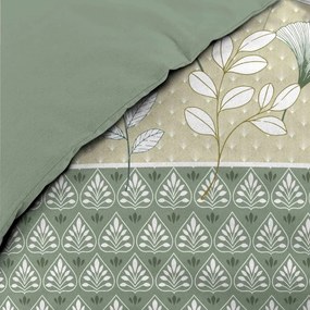 Biało-zielona bawełniana pościel dwuosobowa 240x220 cm Poetine – douceur d'intérieur