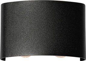 Lampa ścienna zewnętrzna czarna z LED 4-światła IP54 - Silly