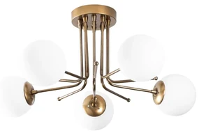 Biała lampa sufitowa w kolorze złota Opviq lights Daisy