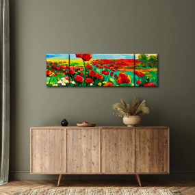 Obraz pola z makami (170x50 cm)