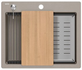 Zlewozmywak granitowy KURT 110 WORKSTATION BEŻ