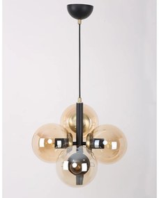Czarna lampa wisząca ze szklanym kloszem ø 35 cm Forte – Squid Lighting