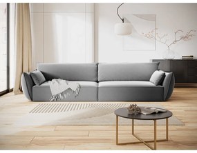Jasnoszara aksamitna sofa 248 cm Vanda – Mazzini Sofas