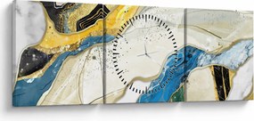 Obraz - Kolorowy marmur (z zegarem) (90x30 cm)