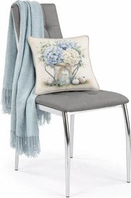 Popielate Krzesło Metalowe Nowoczesne Pikowane T7-W74