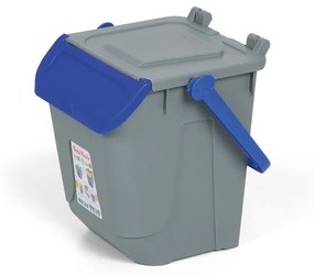 Plastikowy kosz do segregacji odpadów ECOLOGY, 25 l, szaro-niebieski