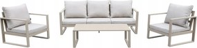 Beżowy zestaw mebli ogrodowych tarasowych 4 el. aluminiowych sofa, kanapa