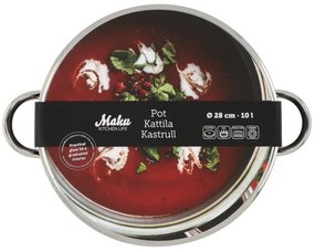 Garnek ze stali nierdzewnej z pokrywką, 10 l