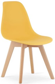 Komplet musztardowych krzeseł do jadani 4 szt S3-C18